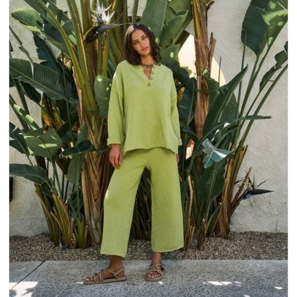 free people beach Pants - Free people beach, "Hailee sweater set "💚  color is "Citron silk" 💚
